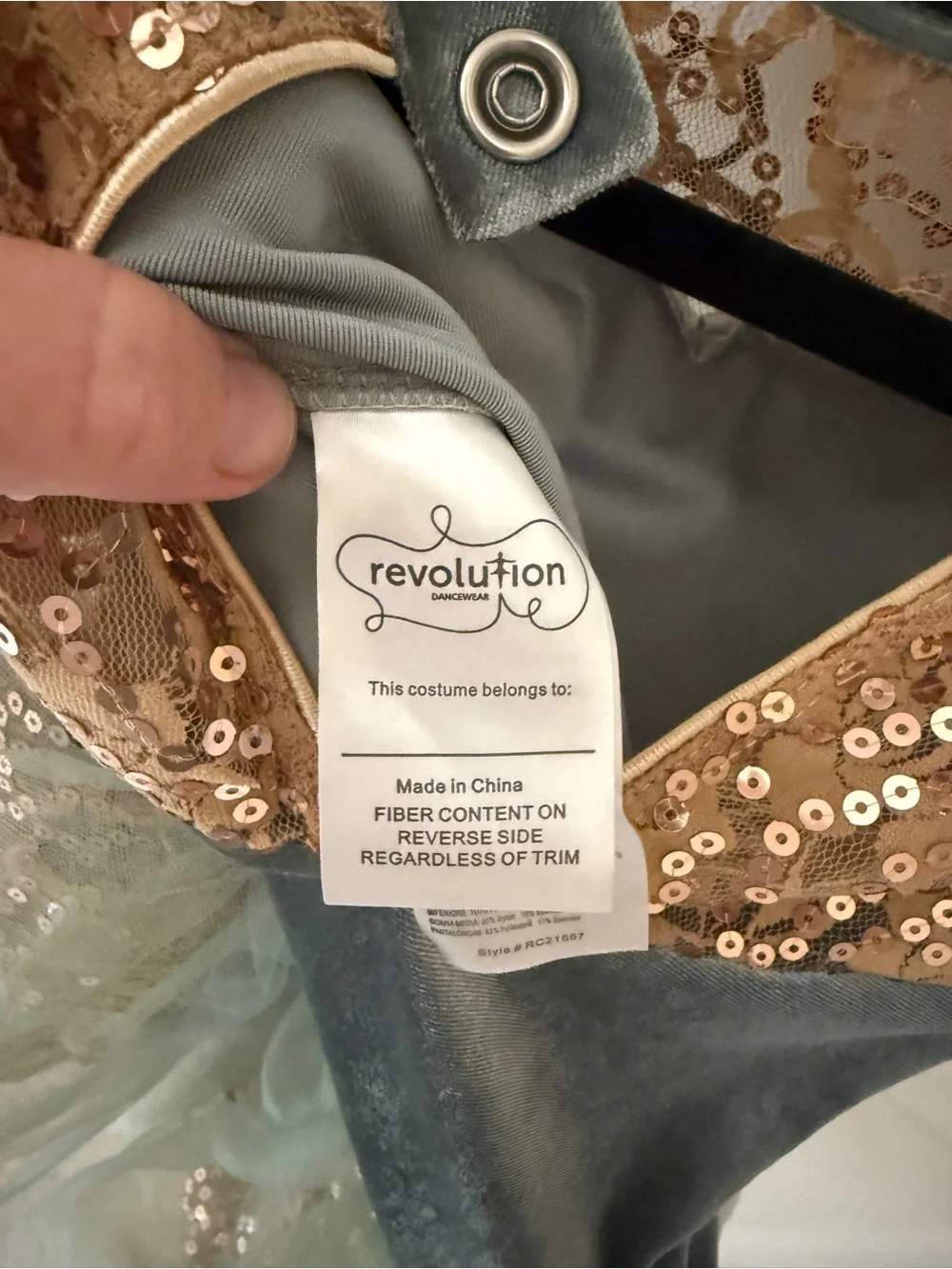 Revolution Sage Green and Gold Sequin Dance Tutu Dress